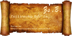 Zsilinszky Béla névjegykártya